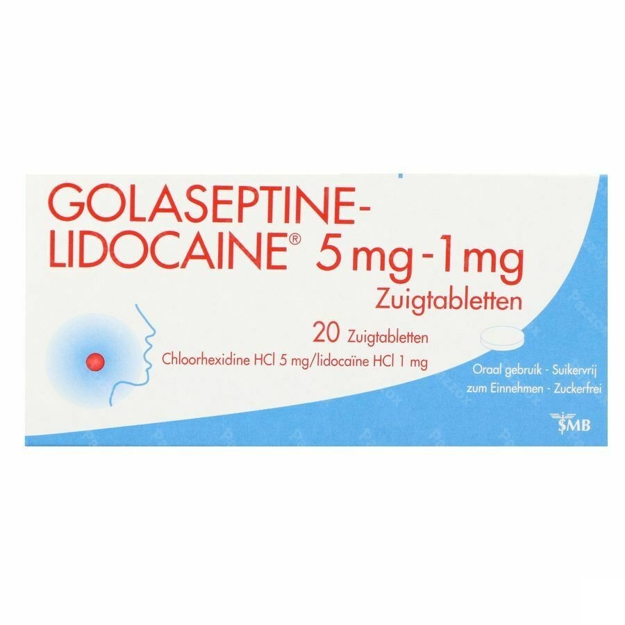 Golaseptine Lidocaine 5mg/1mg Bij Keelpijn 20 Zuigtabletten