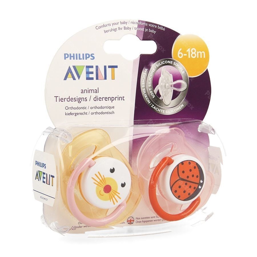 Philips Avent Fopspeen Diertjes Silicoon Dubbel 6-18m kopen