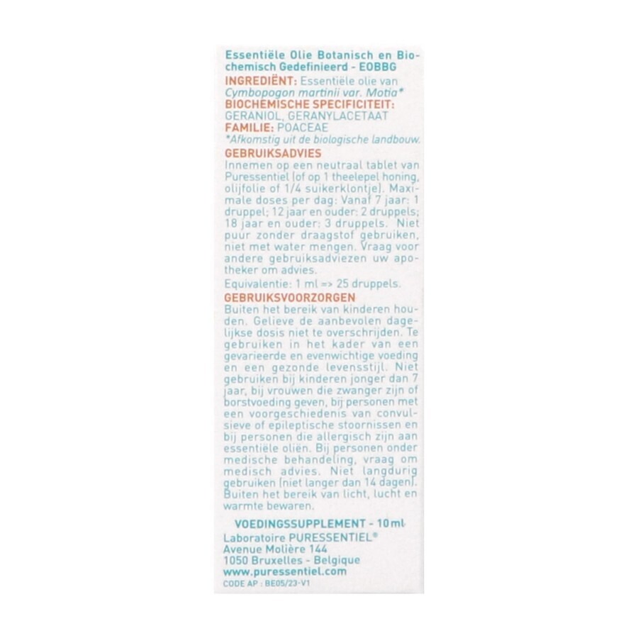 Puressentiel Eo Palmarosa Bio Expert 10ml