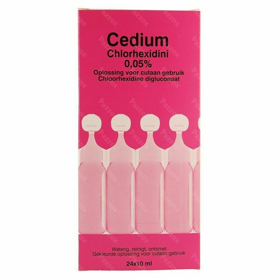 Cedium Chlorhexidini Glucaat 0.5% Ontsmetting Unidoses 24 x 10ml