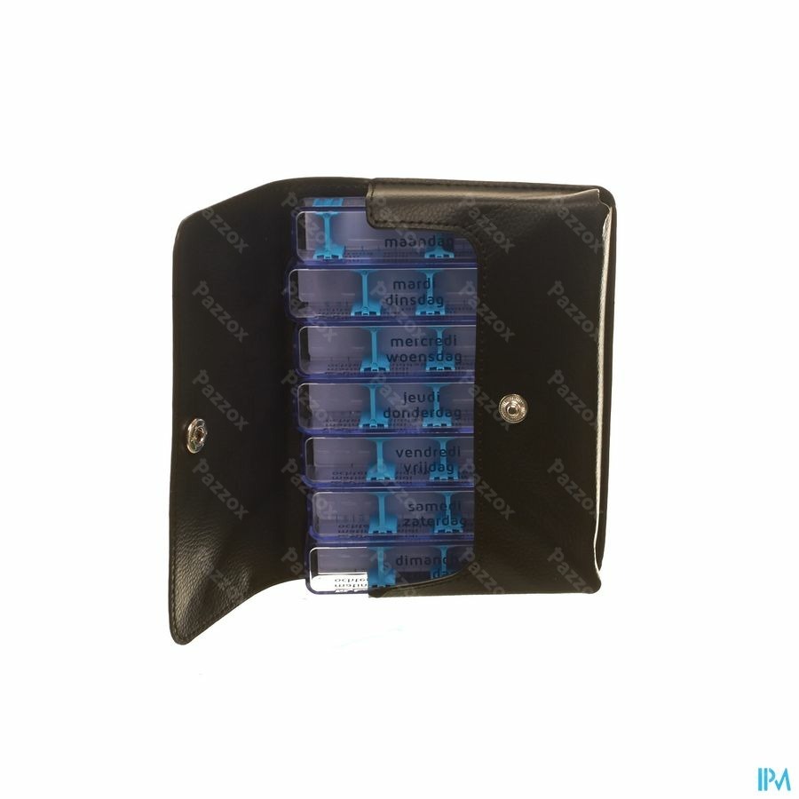 Medidose Leatherlook Pillendoos Zakmodel Blauw
