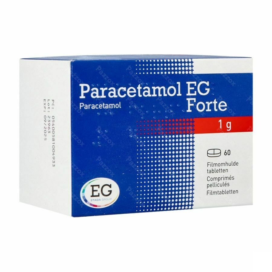 Paracetamol Eg 1000mg 60 Filmomhulde Tabletten
