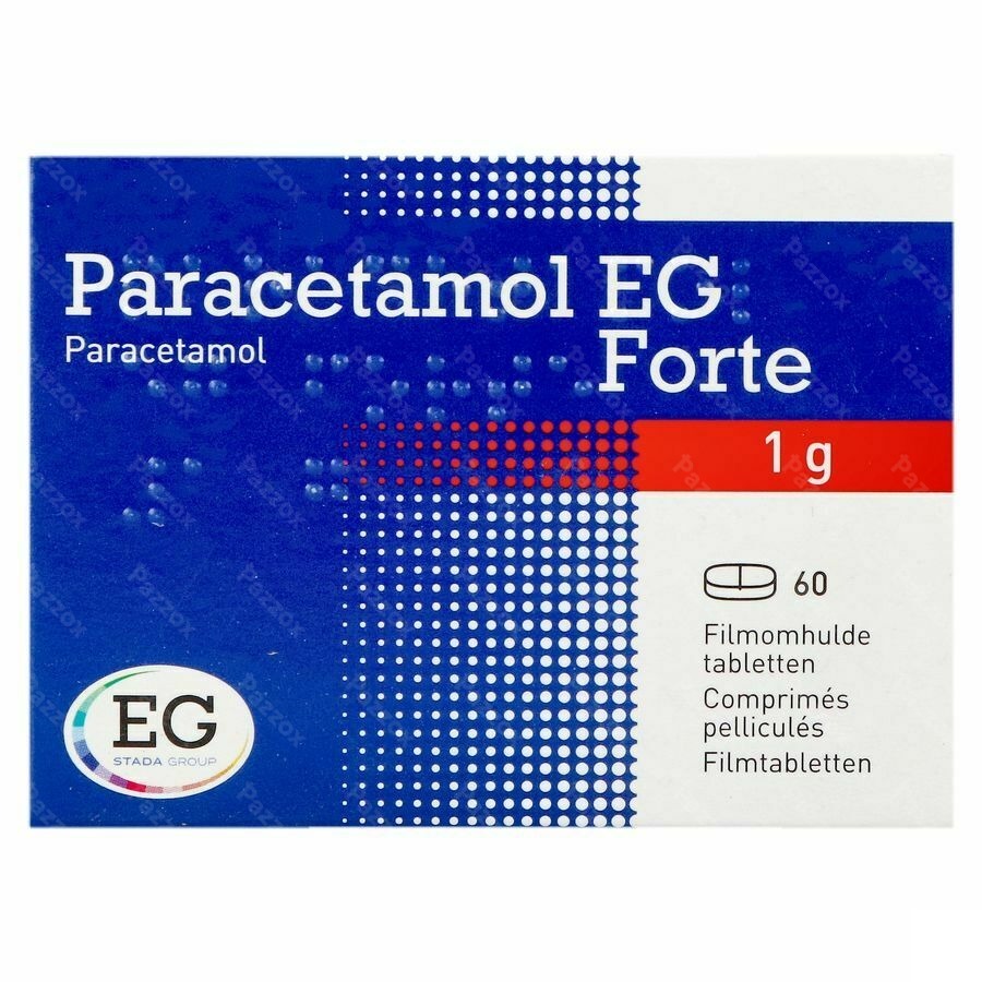 Paracetamol Eg 1000mg 60 Filmomhulde Tabletten