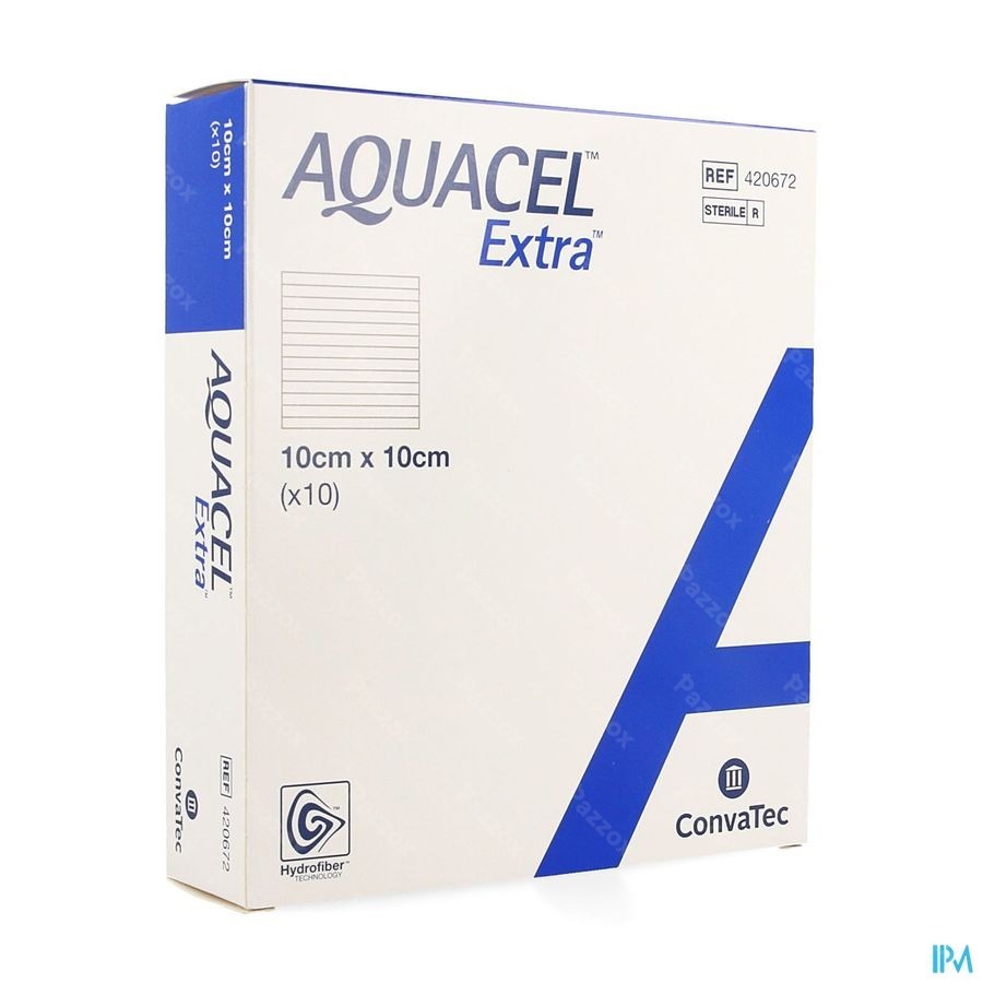 Aquacel Extra Verb Hydrofiber+versterk. 10x10cm 10
