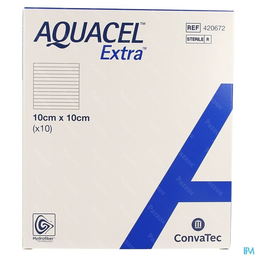 Aquacel Extra Verb Hydrofiber+versterk. 10x10cm 10