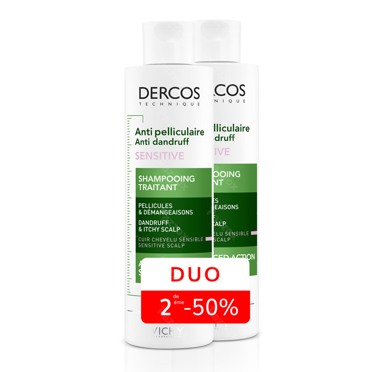 Vichy Dercos Anti Roos Sensitive Shampoo Gevoelige Hoofdhuid Promo 2e -50% 2x200ml