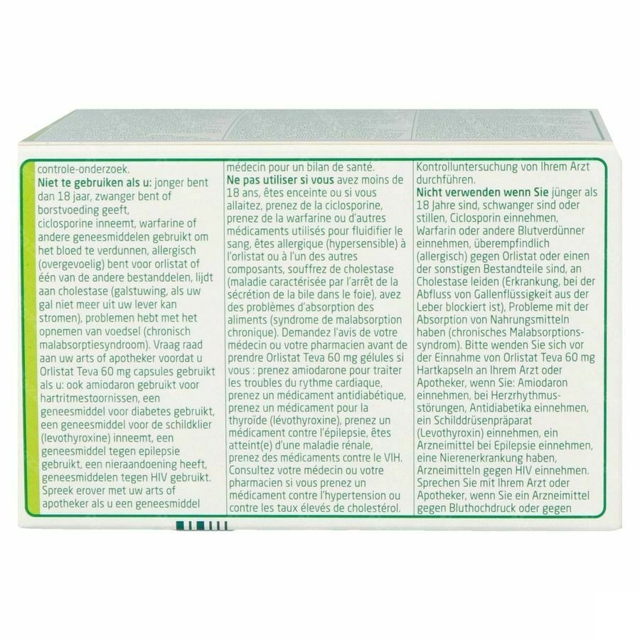 Orlistat Teva 60mg 120 Capsules