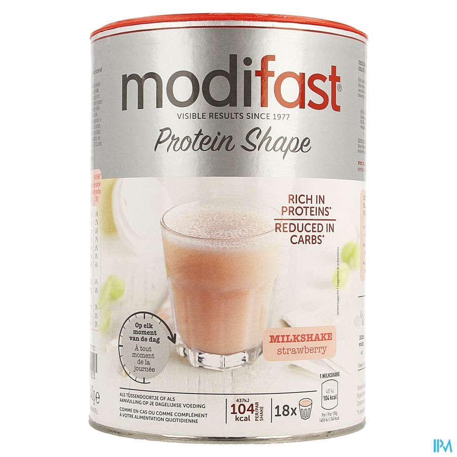 Modifast Protiplus Milkshake Aardbei 540g