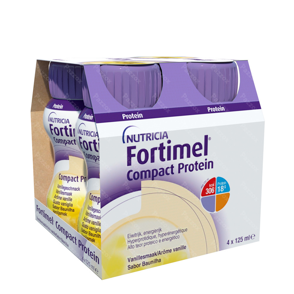 Fortimel Compact Protein Vanille Flesjes 4x125ml