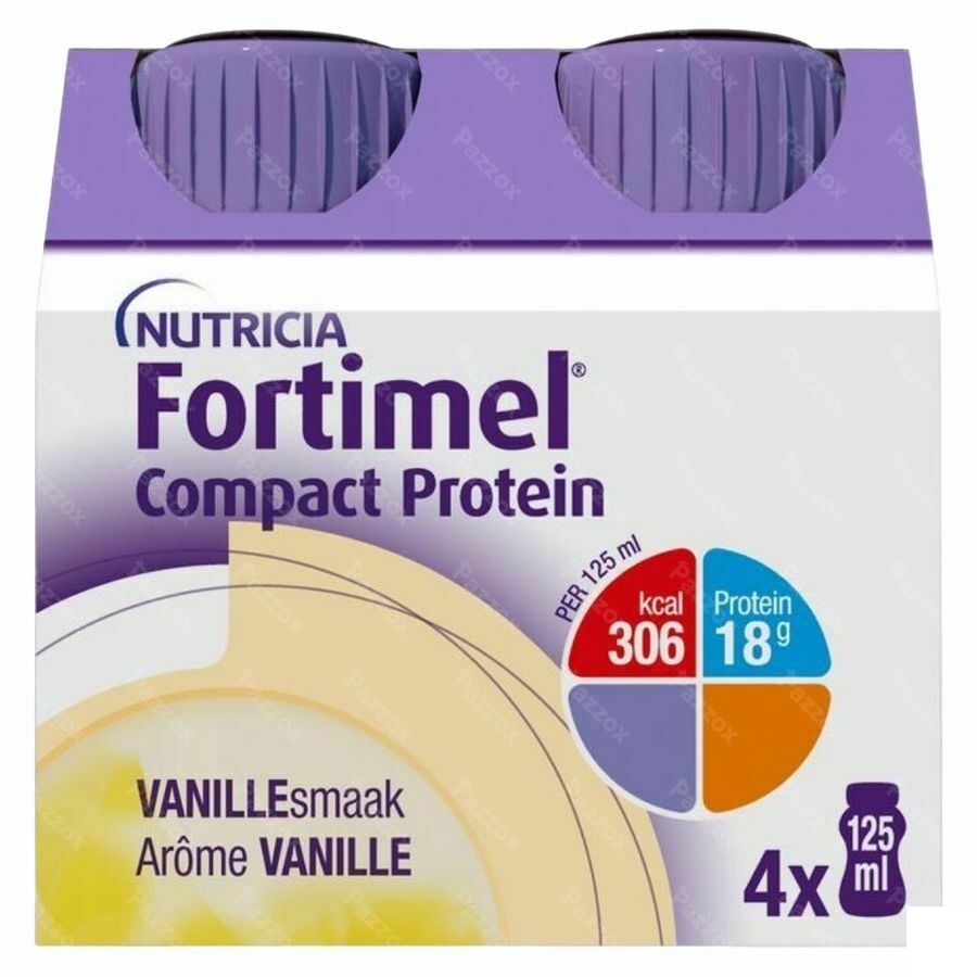 Fortimel Compact Protein Vanille Flesjes 4x125ml