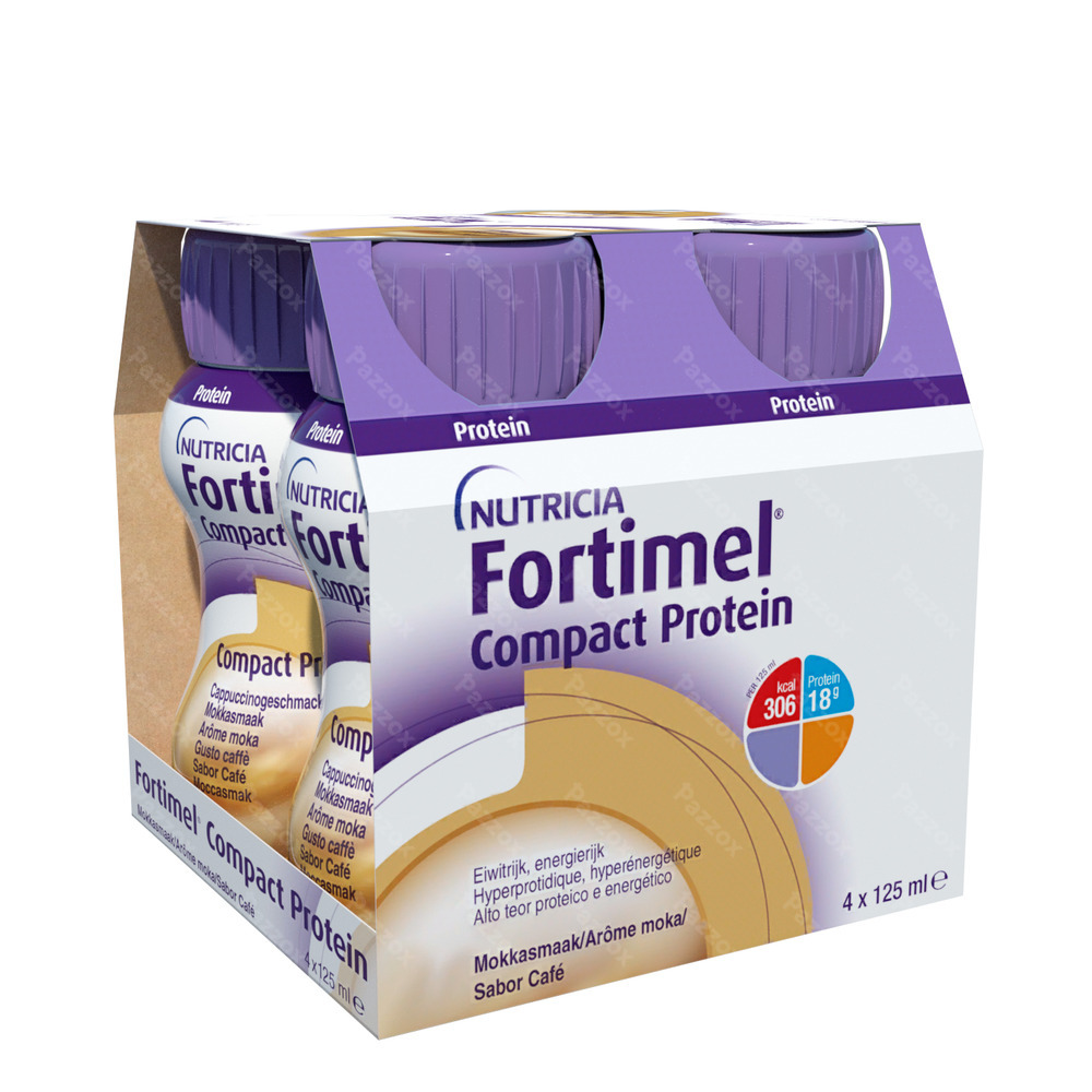 Fortimel Compact Protein Mokka Flesjes 4x125ml