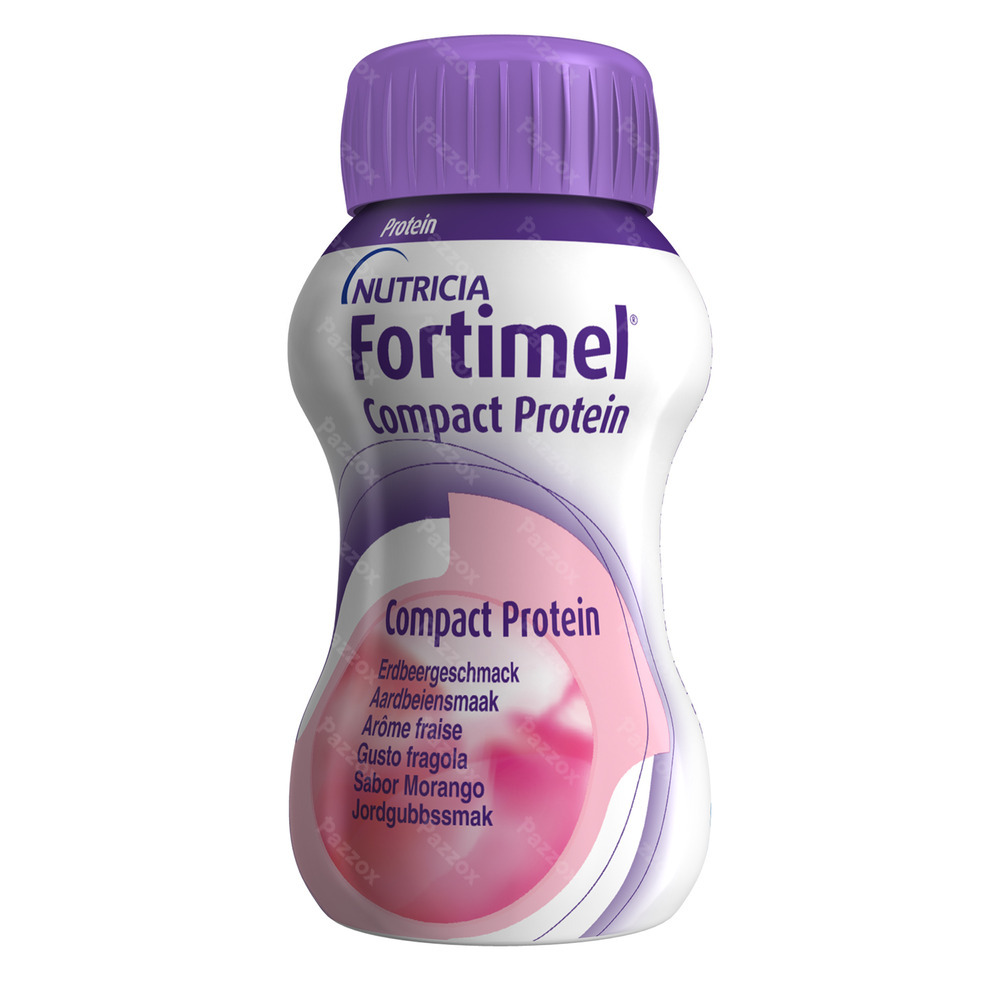 Fortimel Compact Protein Aardbei Flesjes 4x125ml