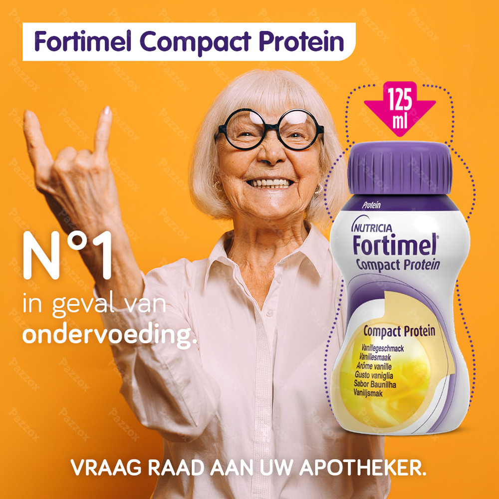 Fortimel Compact Protein Aardbei Flesjes 4x125ml