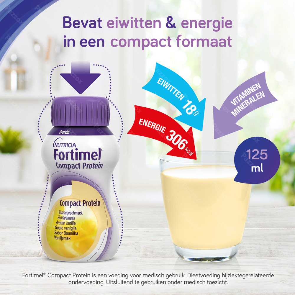Fortimel Compact Protein Aardbei Flesjes 4x125ml