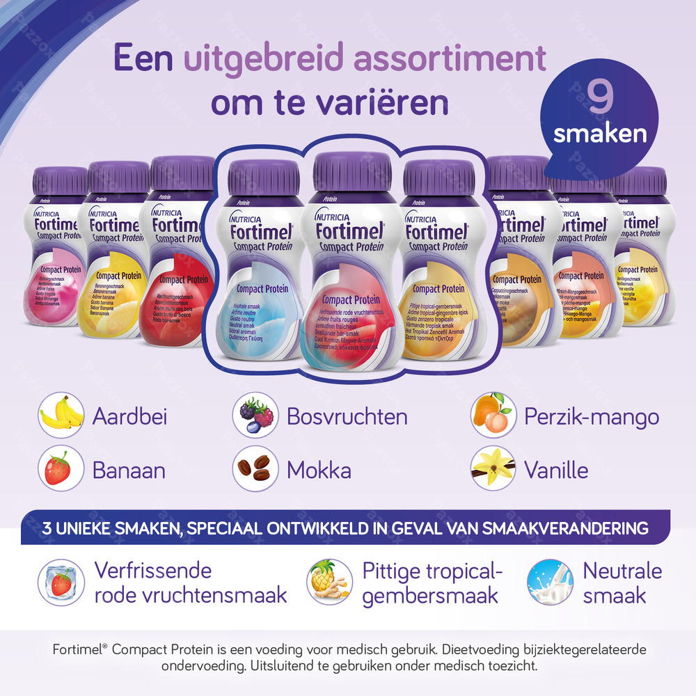 Fortimel Compact Protein Aardbei Flesjes 4x125ml