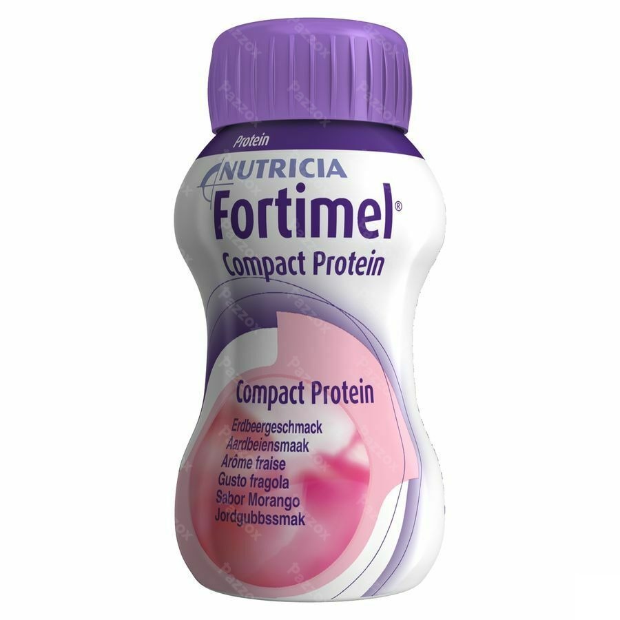 Fortimel Compact Protein Aardbei Flesjes 4x125ml