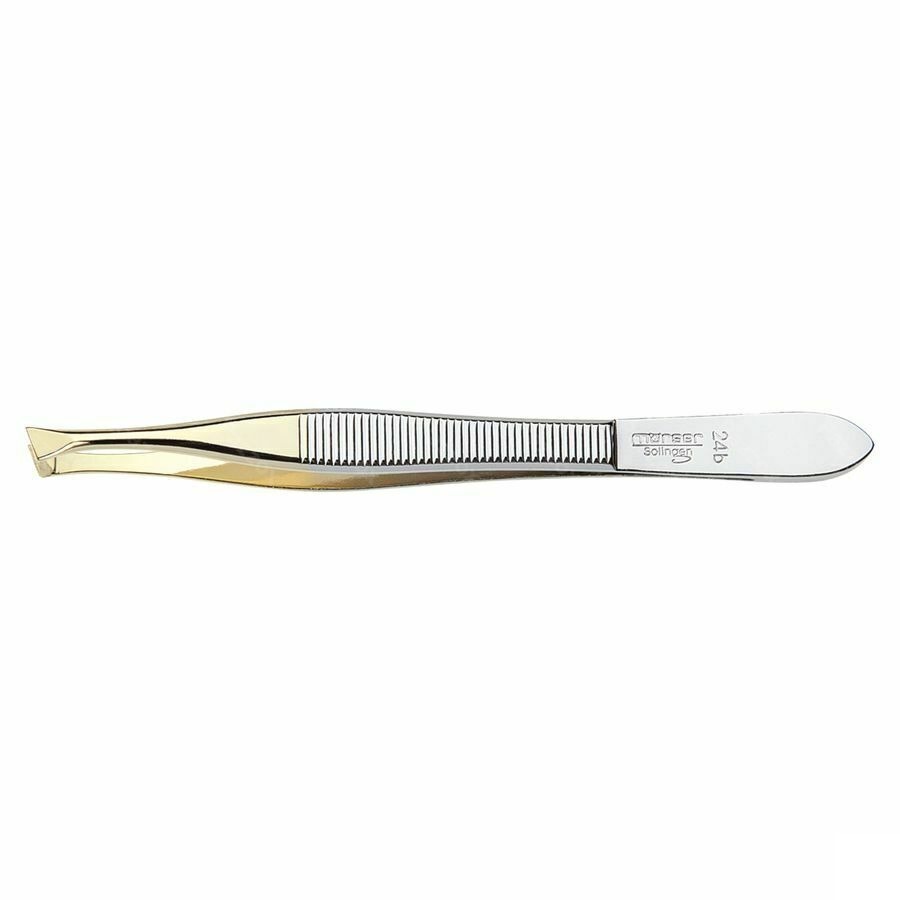 Mörser Pincet, schuine punten, verguld N°24B