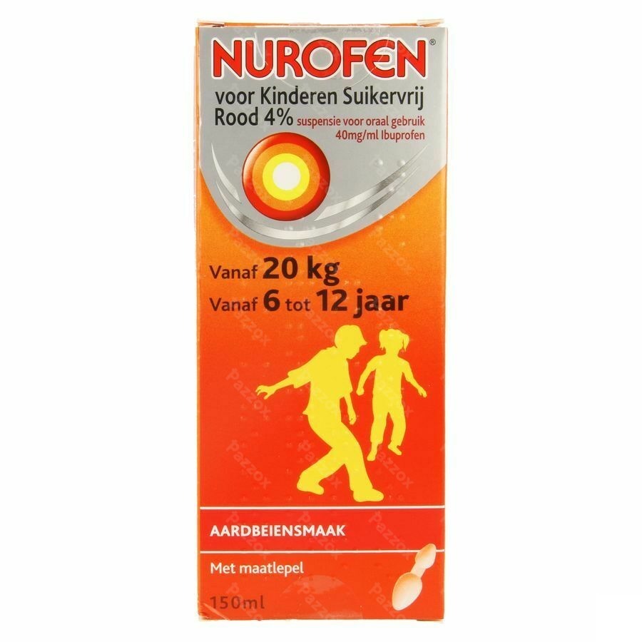 Nurofen Kind 4% Suikervrij Aardbei Siroop 150ml