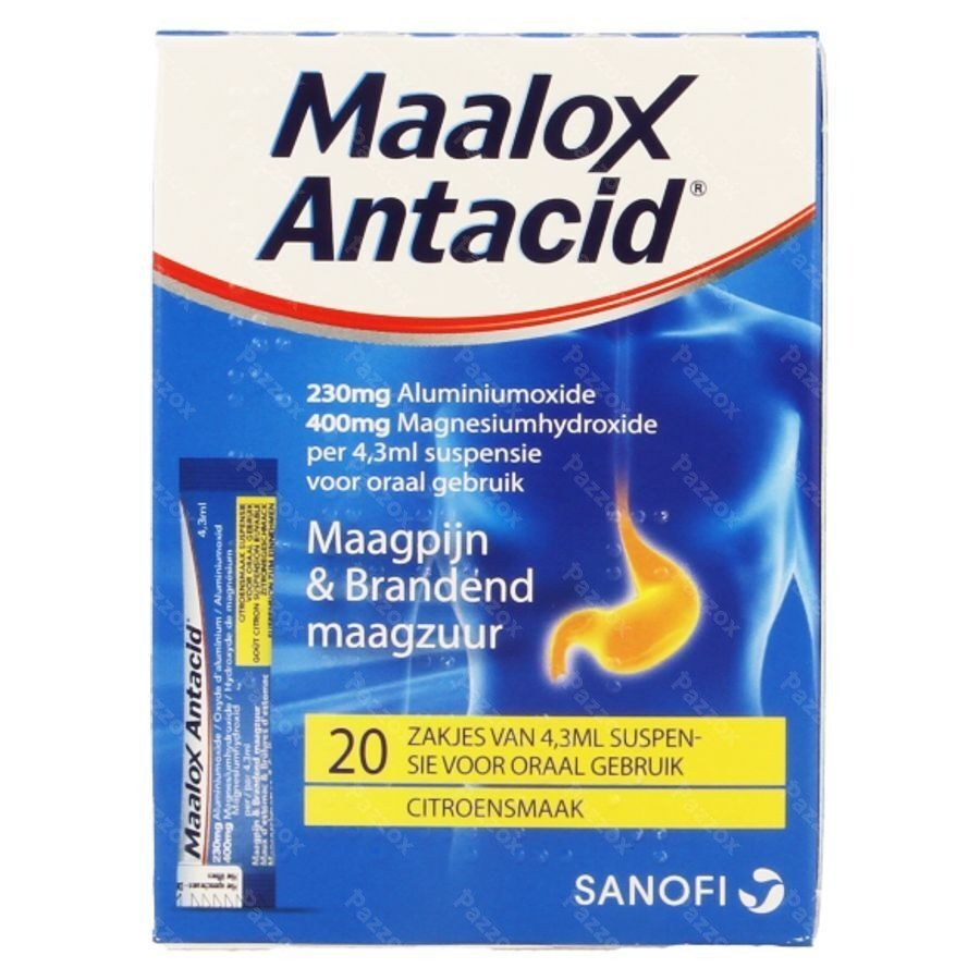 Maalox Antacid Lemon 230mg/400mg Susp Or. 20x4,3ml