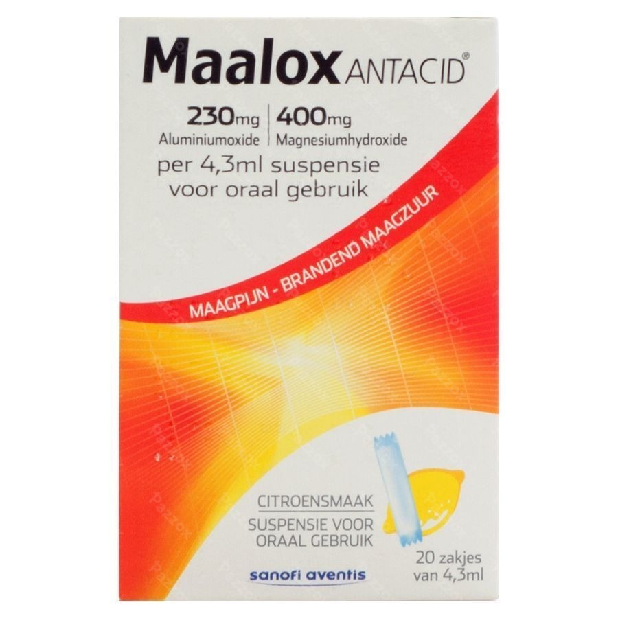 Maalox Antacid Lemon 230mg/400mg Susp Or. 20x4,3ml
