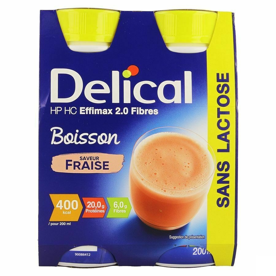 Delical Effimax 2.0 Vezels Aardbei 4x200ml
