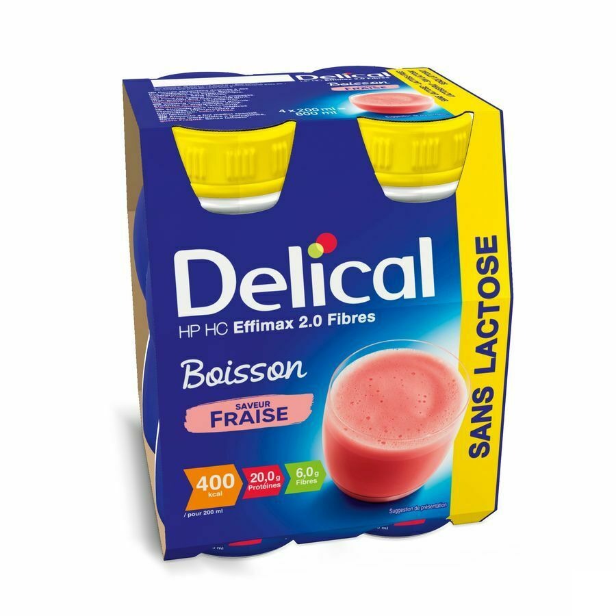 Delical Effimax 2.0 Vezels Aardbei 4x200ml