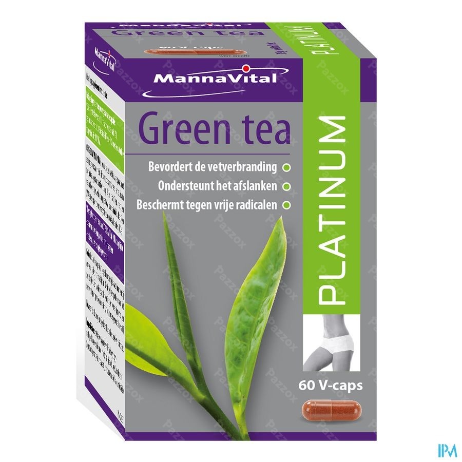 Mannavital Green Tea Platinum 60 Vegetarische Capsules