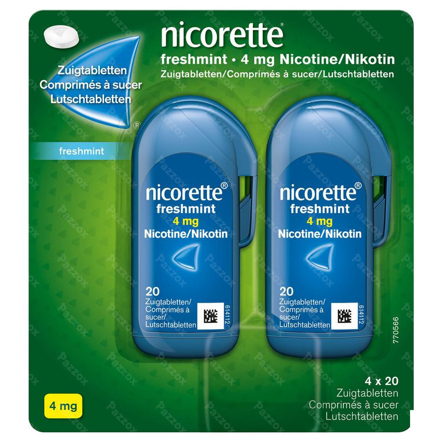 Nicorette Freshmint 4mg Zuigtabl Z/suiker 80