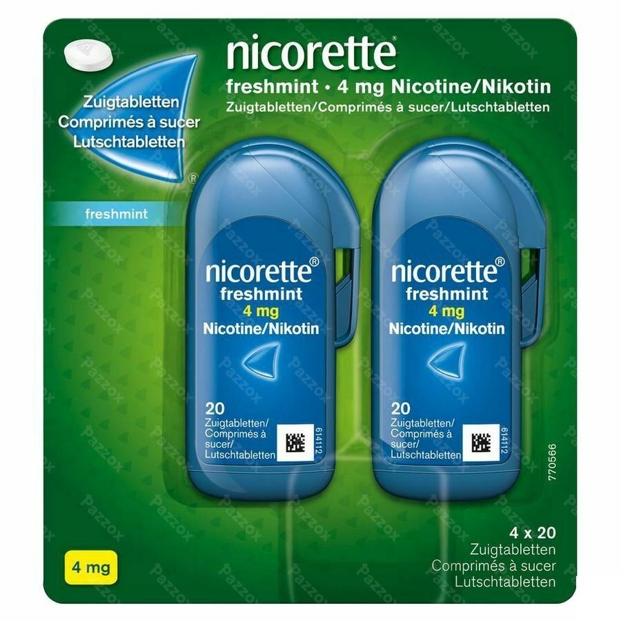 Nicorette Freshmint 4mg Zuigtabl Z/suiker 80