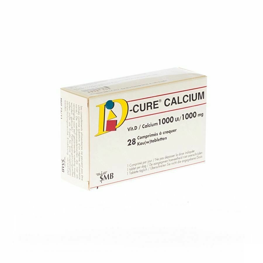 D-Cure Calcium 1000mg/1000ui 28 Kauwtabletten