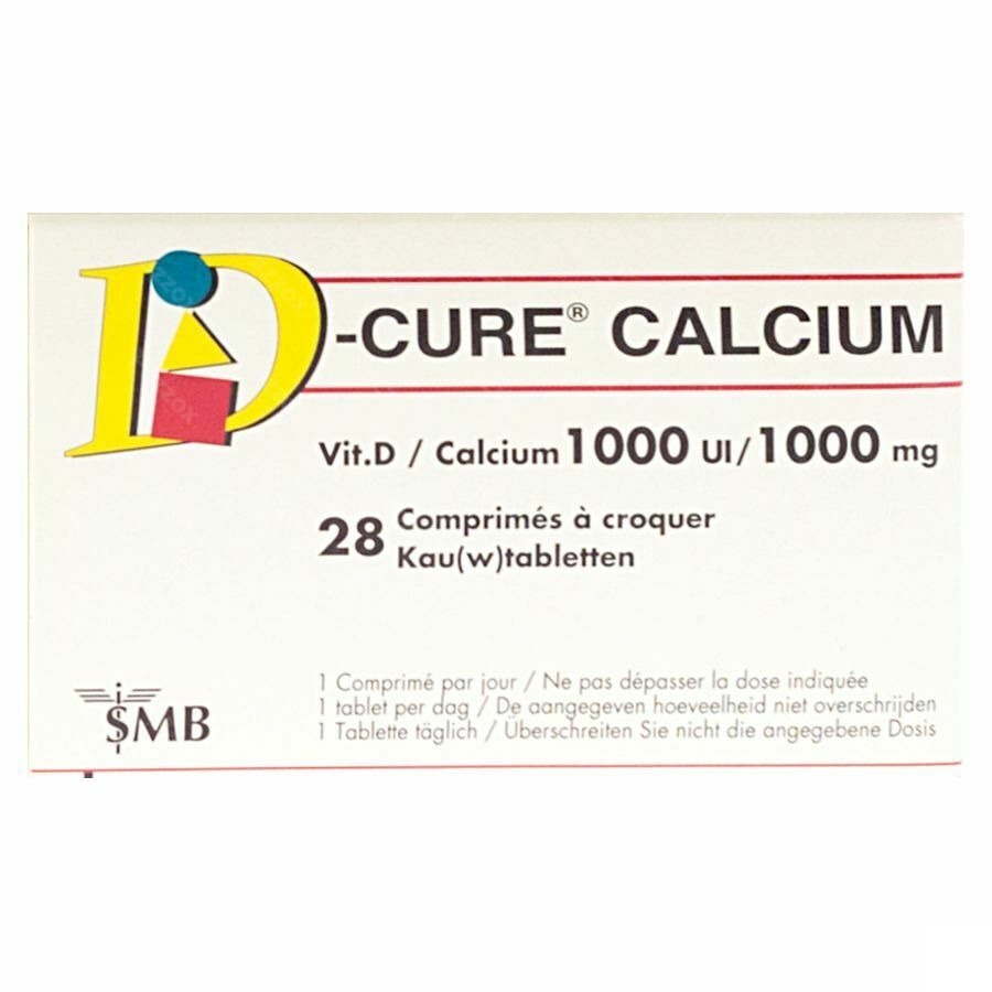 D-Cure Calcium 1000mg/1000ui 28 Kauwtabletten