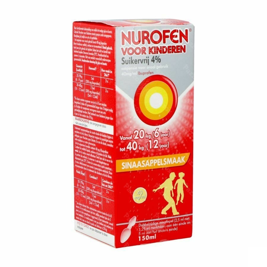Nurofen Kind Sinaas 4% Susp Suikervrij 150ml
