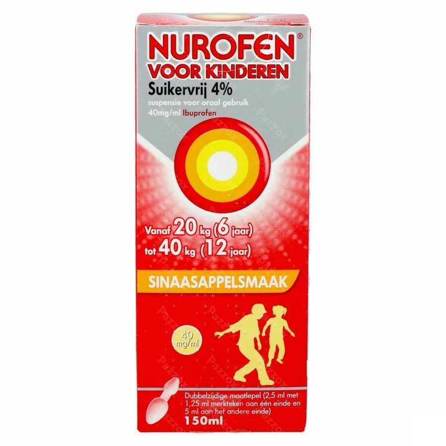 Nurofen Kind Sinaas 4% Susp Suikervrij 150ml