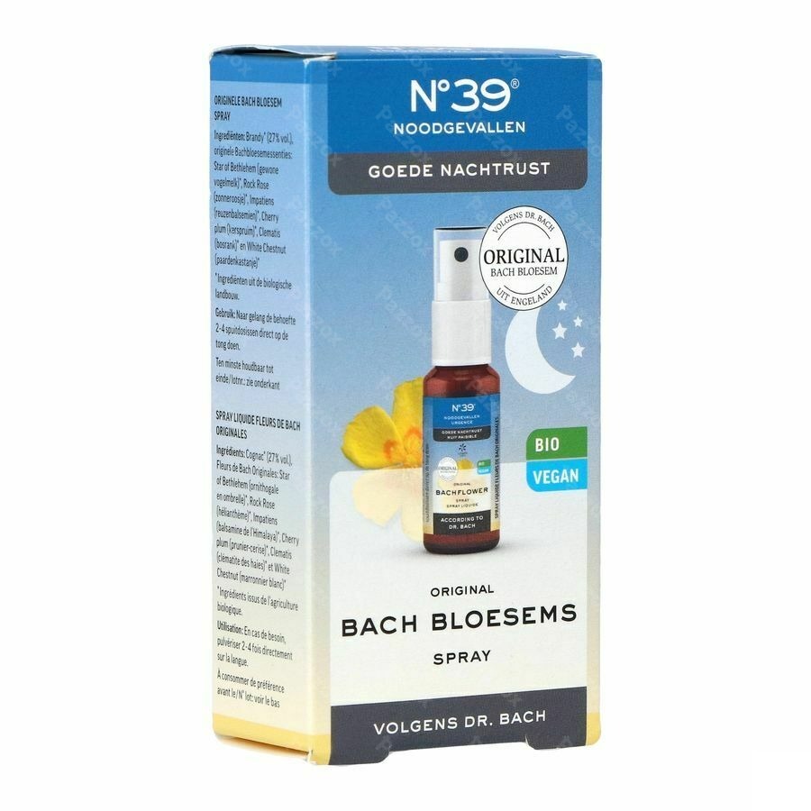 Bachbloesem Bio N°39 Noodgevallen Nacht Spray 20ml
