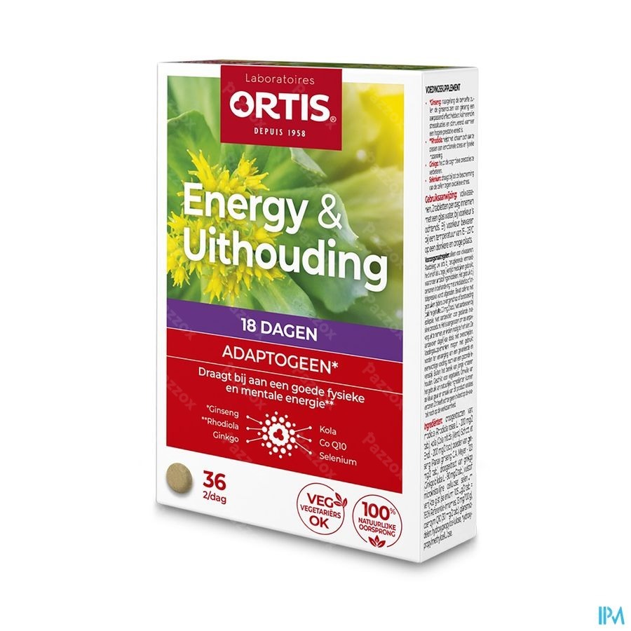 Ortis Energy & Uithouding 36 Tabletten