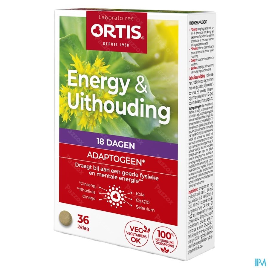 Ortis Energy & Uithouding 36 Tabletten