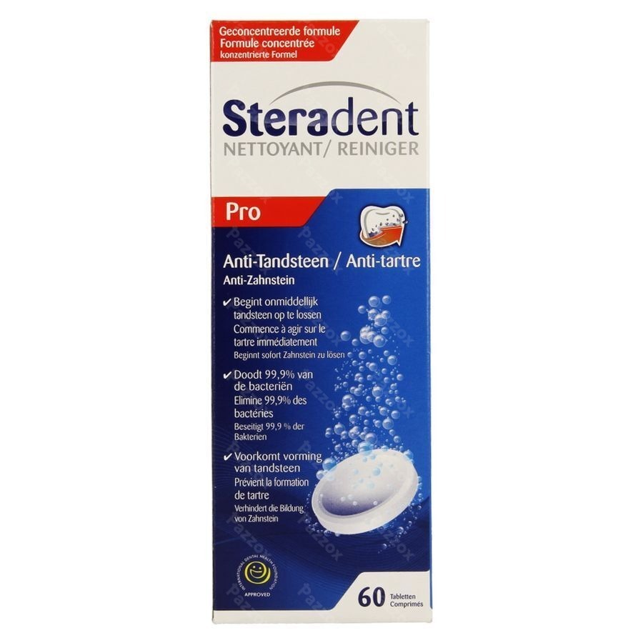 Steradent Anti-tandsteen Pro Tabl 60