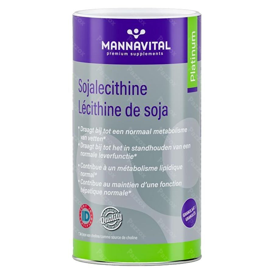 Mannavital Sojalecithine Platinum Granulaat Voedingssupplement Metabolisme 500 Gr