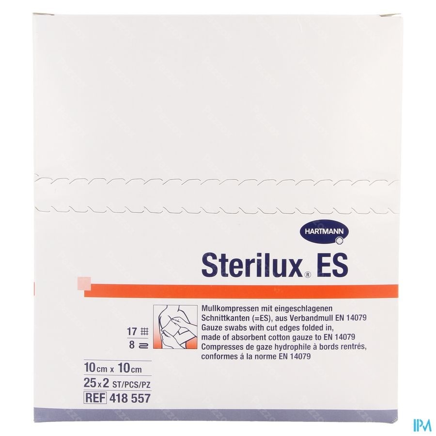 Sterilux Es 10x10cm 8l.st. 25x2 P/s