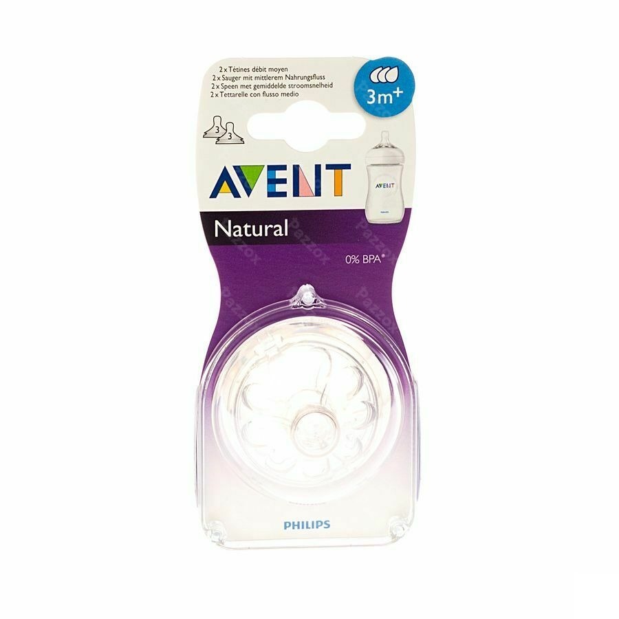 Philips Avent Natural Zuigspeen Medium 3gaatjes 2