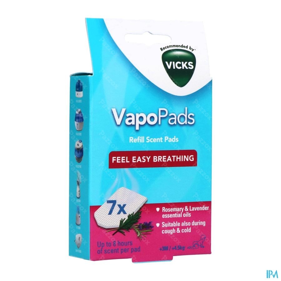 Vicks Vapo Pads Refill Rozemarijn En Lavendel 7 Stuks