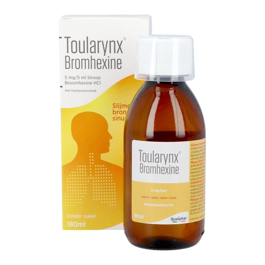 Toularynx Bromhexine siroop 180ml | Slijmhoest, bronchitis, sinusitis