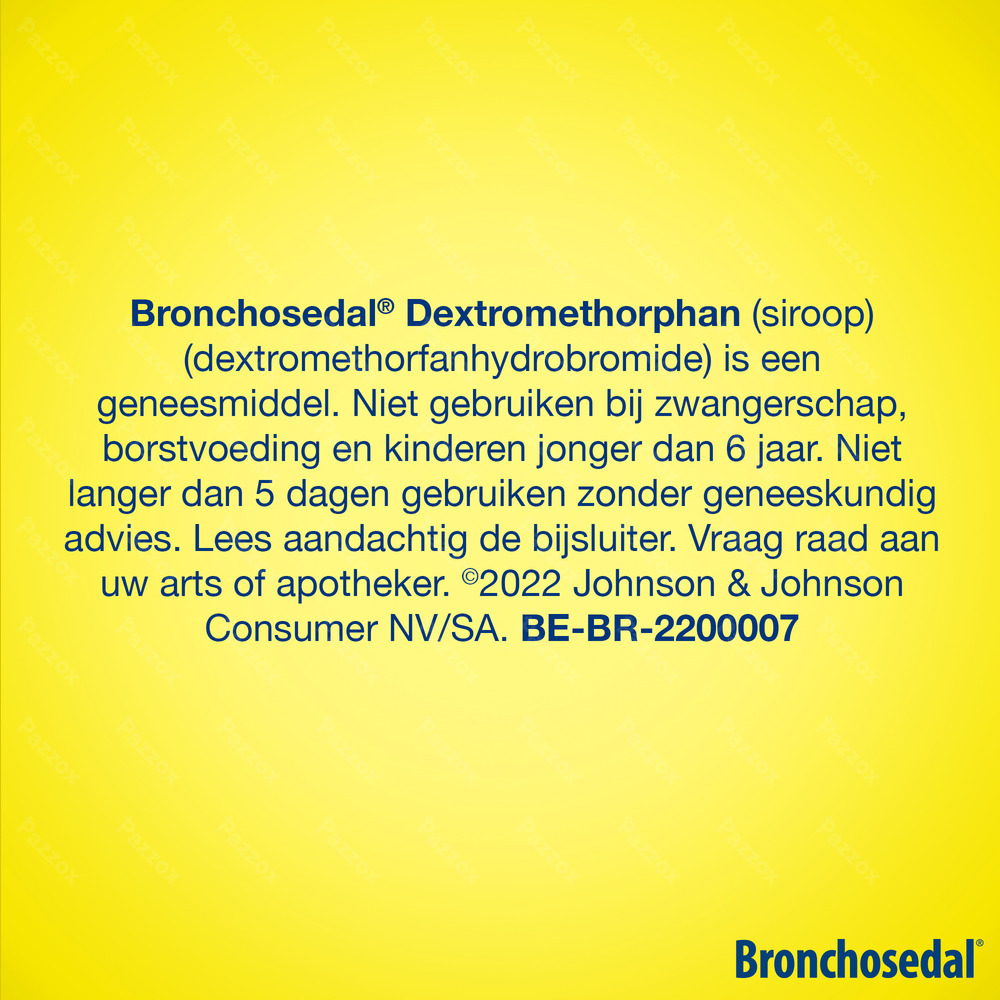 Bronchosedal Dextromethorphan Droge Hoest Siroop 200ml 2mg/ml