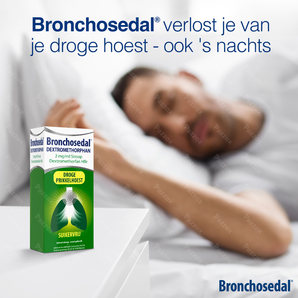 Bronchosedal Dextromethorphan Droge Hoest Siroop 200ml 2mg/ml
