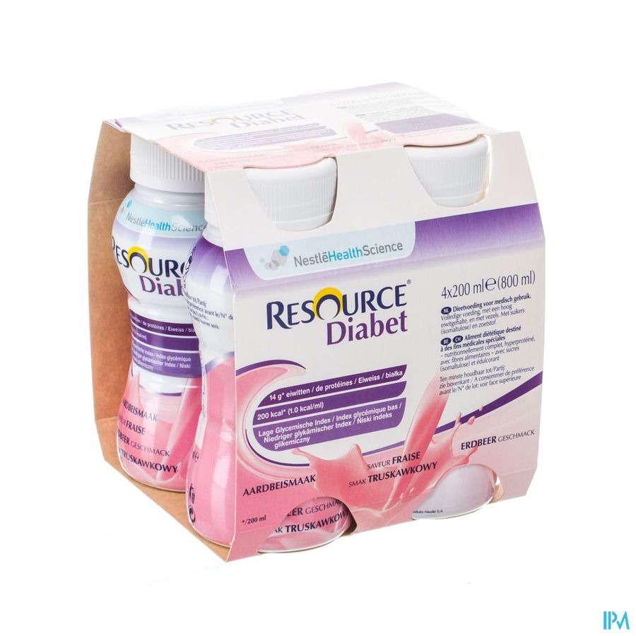 Resource Diabet Strawberry 4x200ml