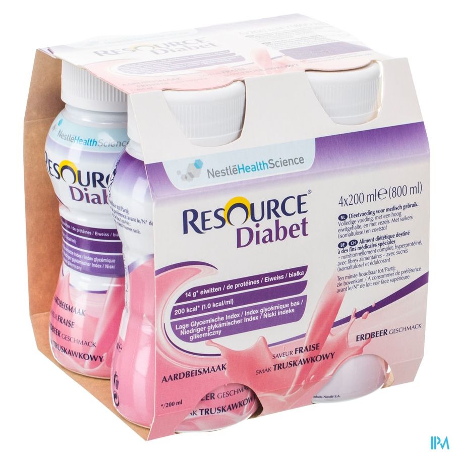 Resource Diabet Strawberry 4x200ml