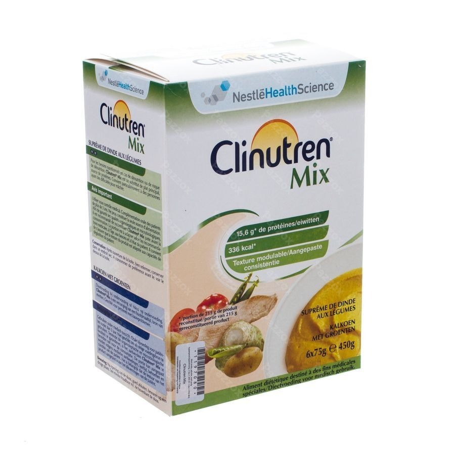 Clinutren Mix Kalkoen-groenten Nf Zakje 6x75g