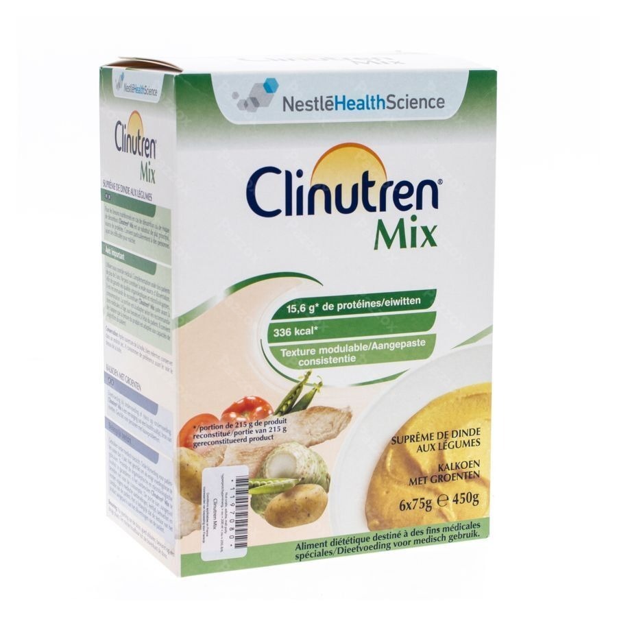 Clinutren Mix Kalkoen-groenten Nf Zakje 6x75g