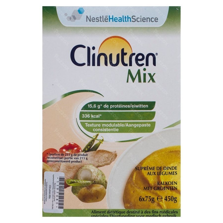 Clinutren Mix Kalkoen-groenten Nf Zakje 6x75g