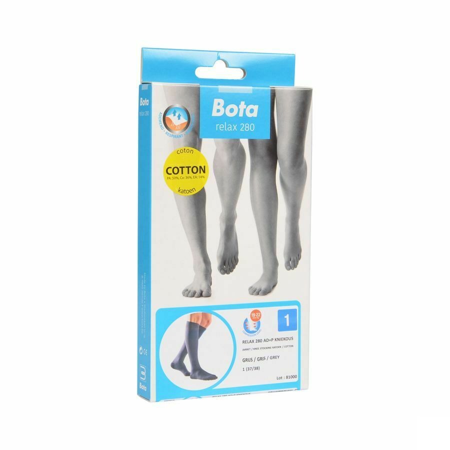 Bota Relax 280 Katoen Korte Kous Grijs N1